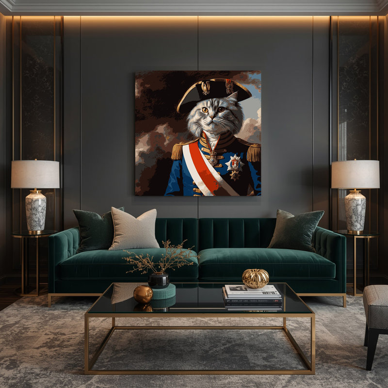 «Cats Napoleon», art mural sur toile, H 12 po x l 12 po