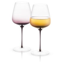 JoyJolt Elle Set of (2) 17.5oz Fluted CylinderRed Wine Glass 