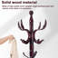Portemanteau en bois massif, 14 points de suspension et base robuste pour le couloir, bureau (griffe royale)