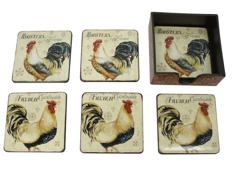 Sous-verre coq