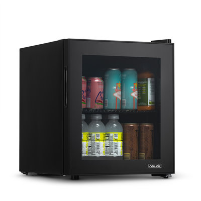 NewAir 60 Can Beverage Refrigerator | Compact Freestanding Mini Fridge for Bedroom, Dorm, Office or Gaming Room | Glass Door, Adjustable Shelf & Quiet Cooling | Black | Fridge.com