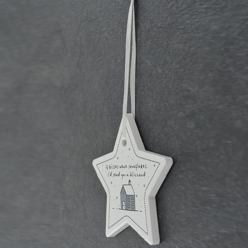 The Seasonal Aisle If Kisses Were Snowflakes Star Shaped Ceramic Ornament