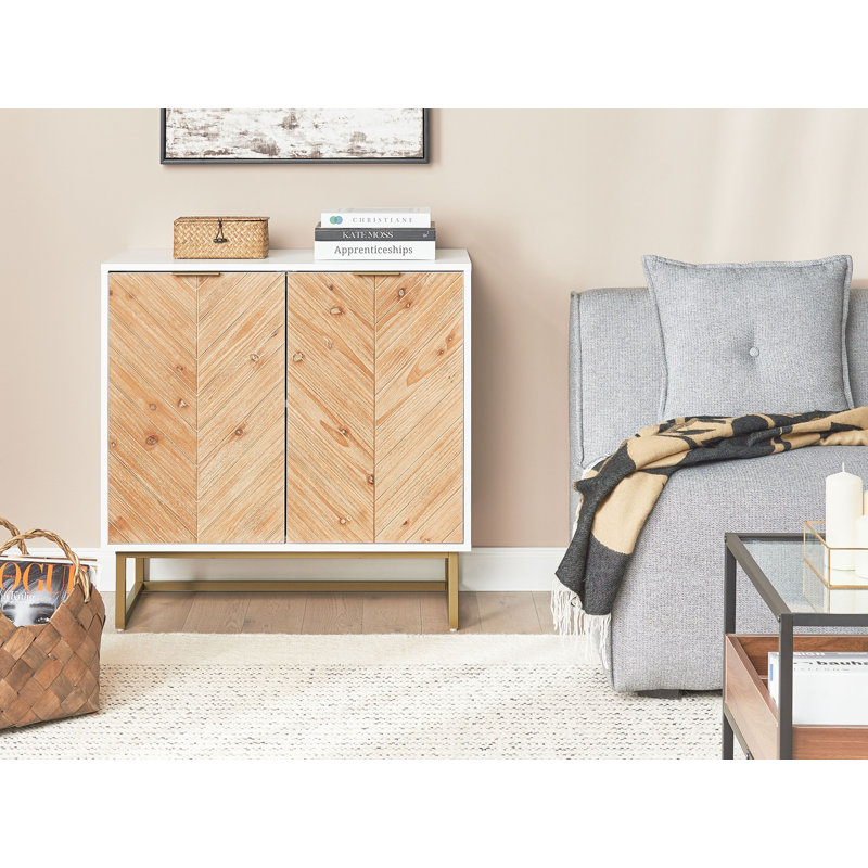 Schoenberg 80cm Sideboard, Light Wood/White