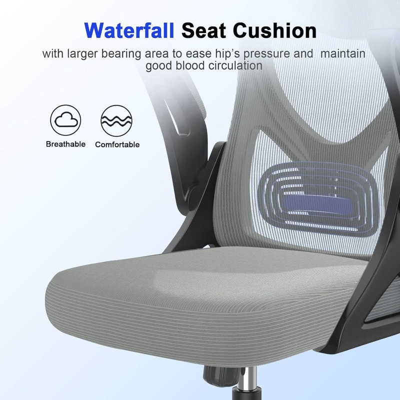 Ergonomic Office Chair, Computer Chair, Mesh Chair, Light Grey