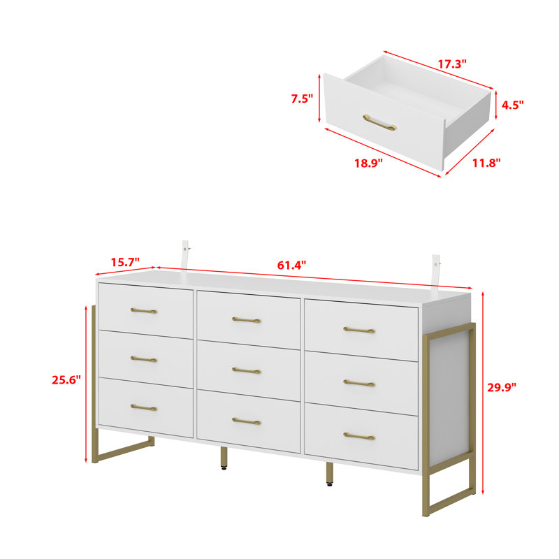 Hopkinton 61.4'' W 9 - Drawer Dresser