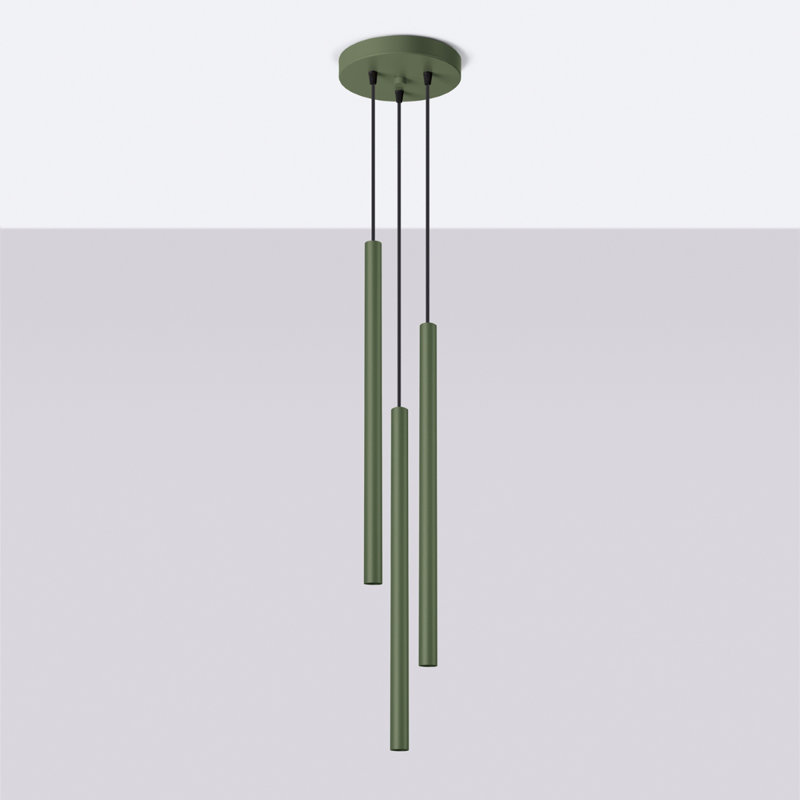 Berthile - Light Pendant, 52cm W x 9cm D, Green, 3 Lights