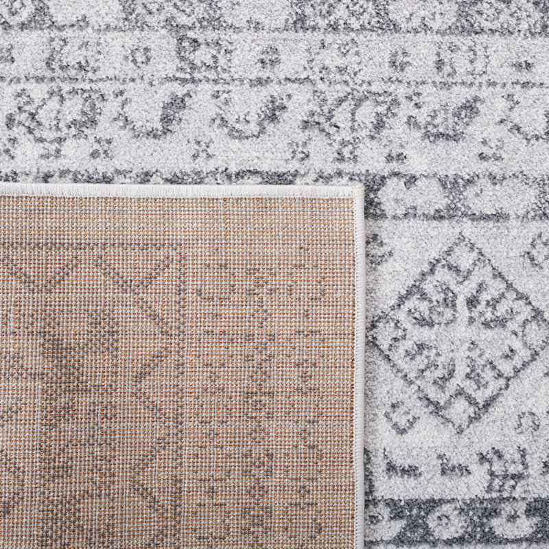 Tapis gris / ivoire Gracie-Lou 662, Rond 6 pi 7 po