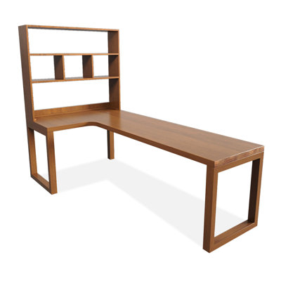 Nut-brown Rectangular Solid Wood desk