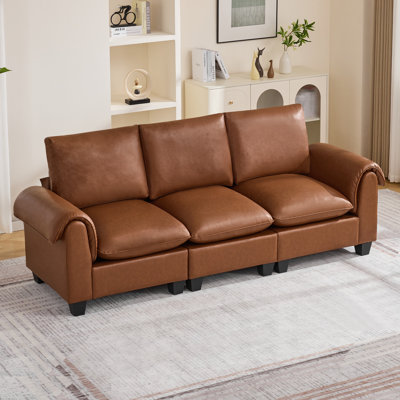 Faux Leather Modular Sectional Sofa, 2, 3 & 4-Seater 