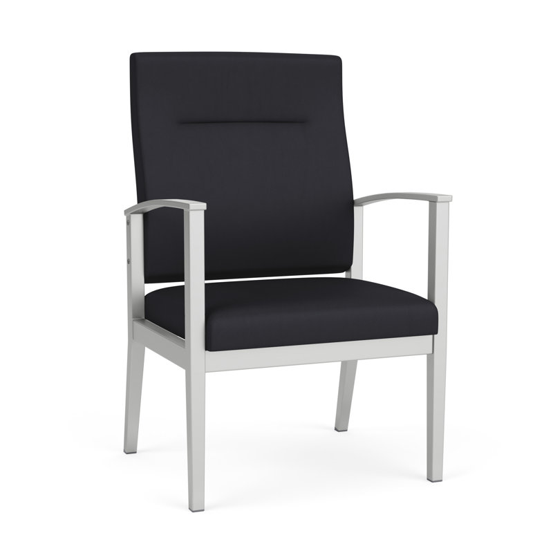 Fauteuil surdimensionné Amherst, Argent, Vinyle noir Patriot Plus