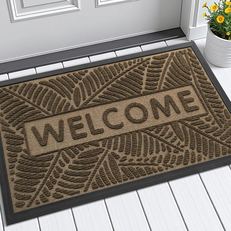 Tapis de porte extérieur antidérapant durable, Kaki, L 24 po x L 48 po