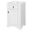 Meuble-lavabo de 20 po avec lavabo en céramique, porte à fermeture douce, tablette réglable et support de porte, blanc, finition moderne pour une salle de bain élégante, petit rangement-1251696270