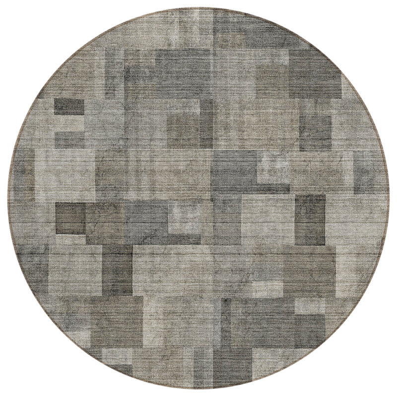 Tapis rond beige 8 po