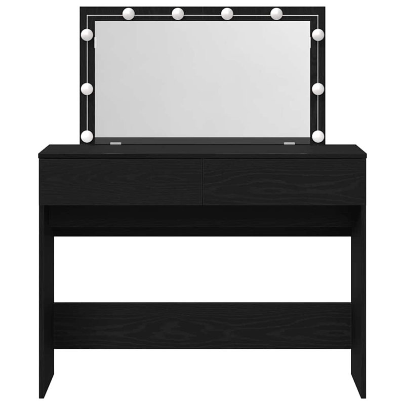 Dressing Table with Mirror, Black