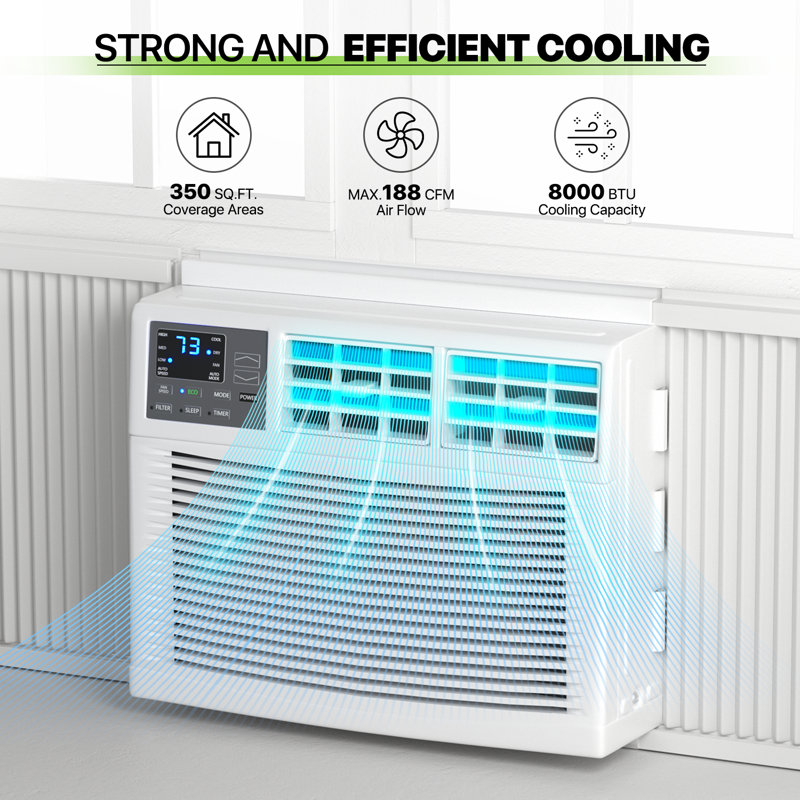 Magshion 8000 BTU White Window Air Conditioner with Remote