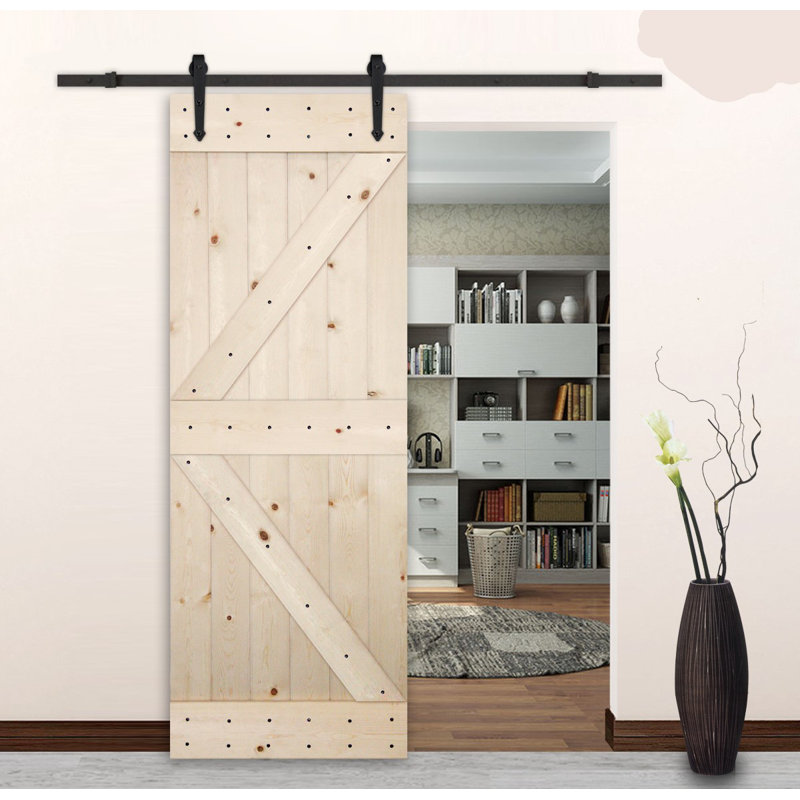 Black Steel Sliding Barn Door Hardware Kit