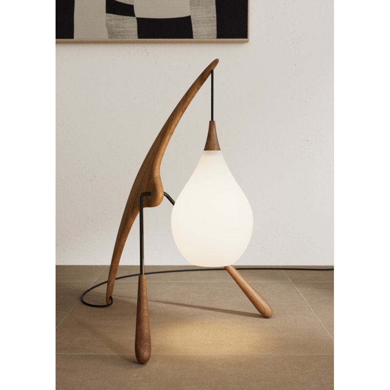 Phasme Arched Table Lamp, Natural Oak