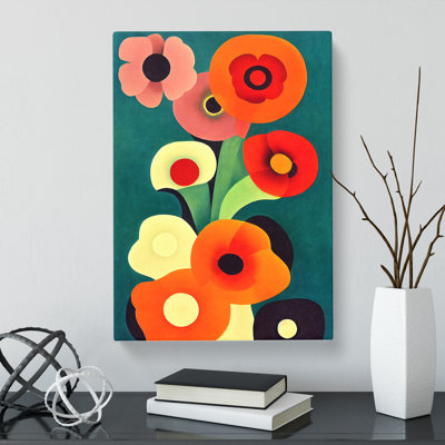 Givry Poppy Flower Retro Vol.3 - Wrapped Canvas