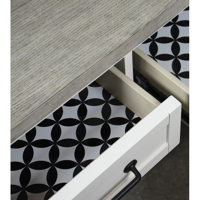 Cora Gray and White Oak Rectangular Coffee Table with Storage