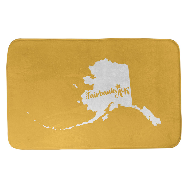 Tapis de salle de bain fairbanks alaska, l 21 po x L 34 po, Jaune, Home sweet Hartford