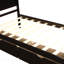 Lit plateforme avec rangement, 2 tiroirs avec roulettes, structure simple, espresso-419834413