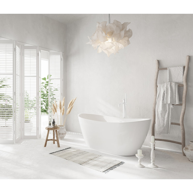Ardis 54'' x 29'' Soaking Acrylic Bathtub, Polished White