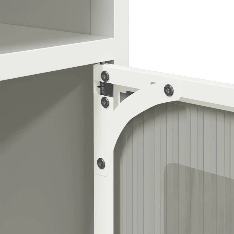 Beautrice 36cm W Steel Bedside Table, White