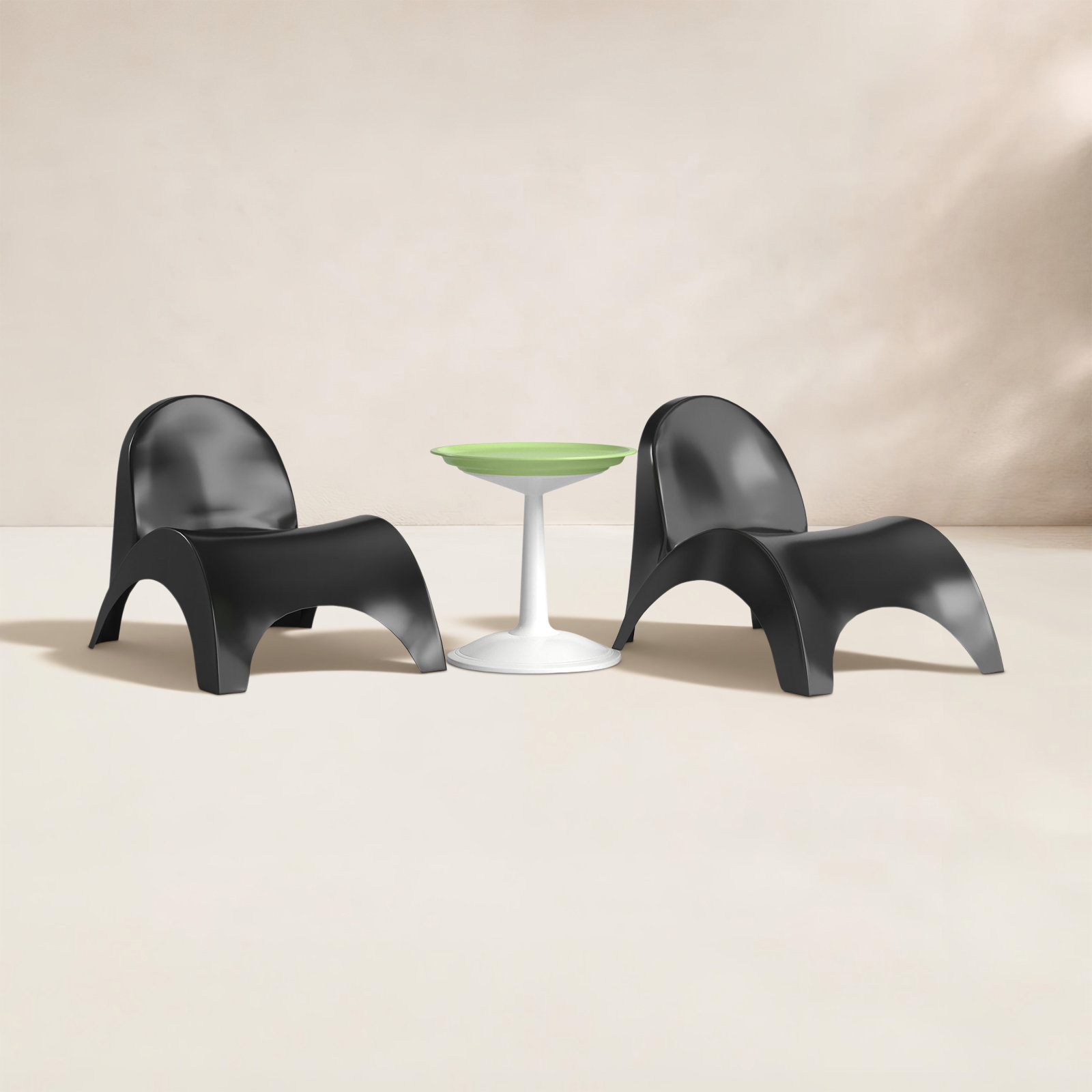 Ameswood 25" Patio Chaise Lounge Set, Black/Green