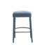 2 tabourets de bar en tissu bleu sans dossier, 2 sièges rembourrés confortables, des pieds, pour le pub et la salle à manger, revêtus d'un tissu de bonne qualité, avec repose-pieds-773121002