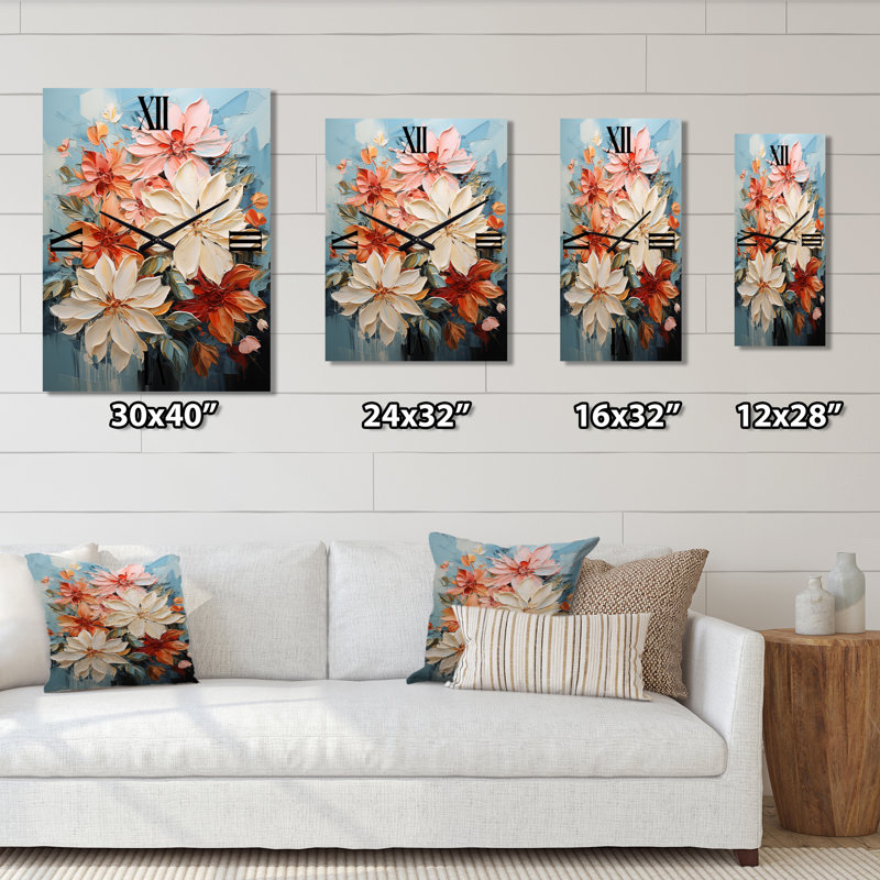 Jaxie - Horloge murale florale, Petit
