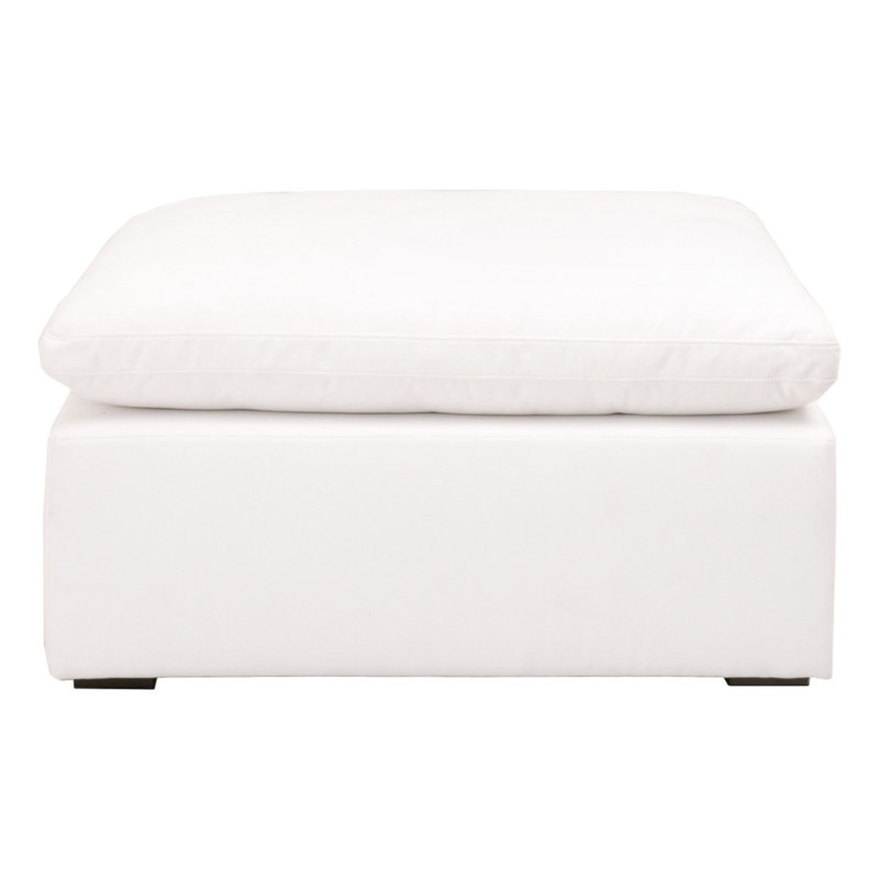 Repose-pieds standard carré de 39,5 po Lillia, Mélange de polyester blanc