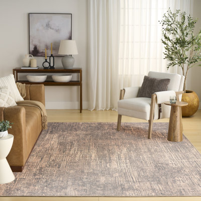 Tapis taupe Nourison Botanical Washables 5 pi x 7 pi