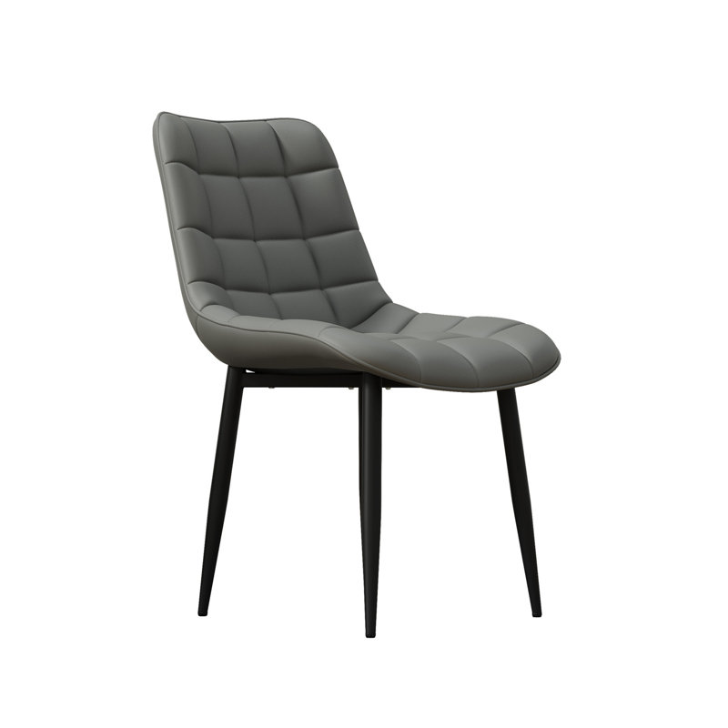 Bierman 45cm H Tufted Velvet Upholstered Upholstered Back Side Chair, Set Of 4, Grey
