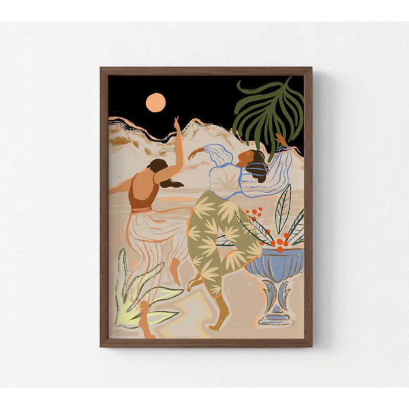 «Dancing chiffres Under Moonlight», reproduction d'art botanique moderne, H 48 po x l 36 po, Brun