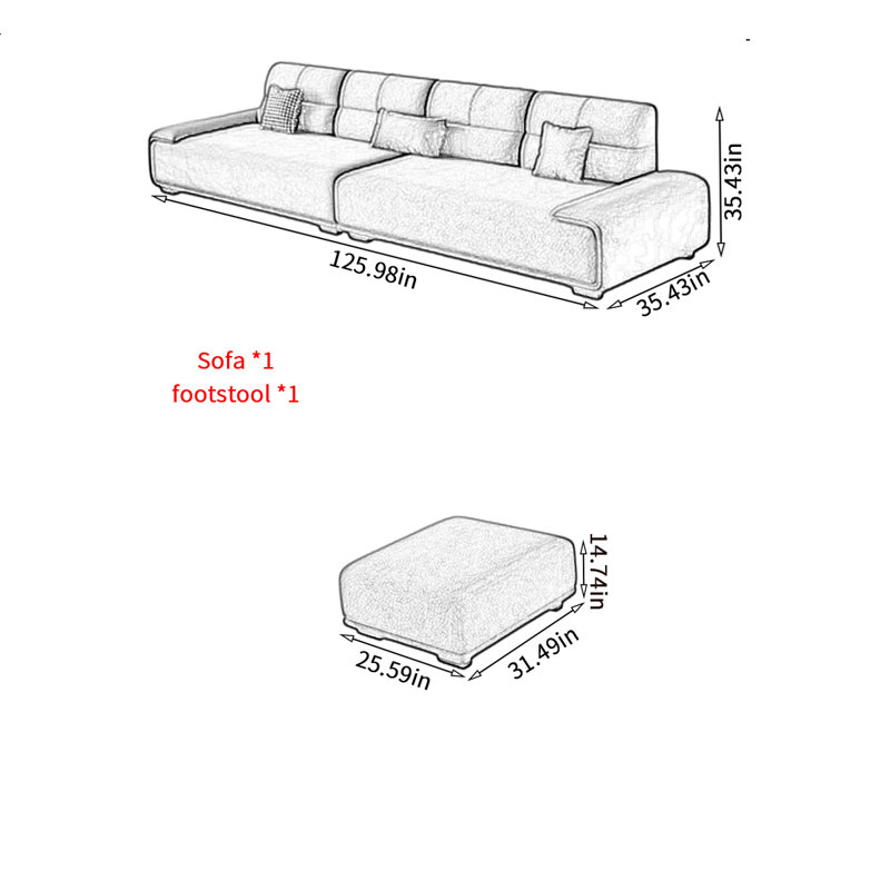 Casual simple comfortable sofa set