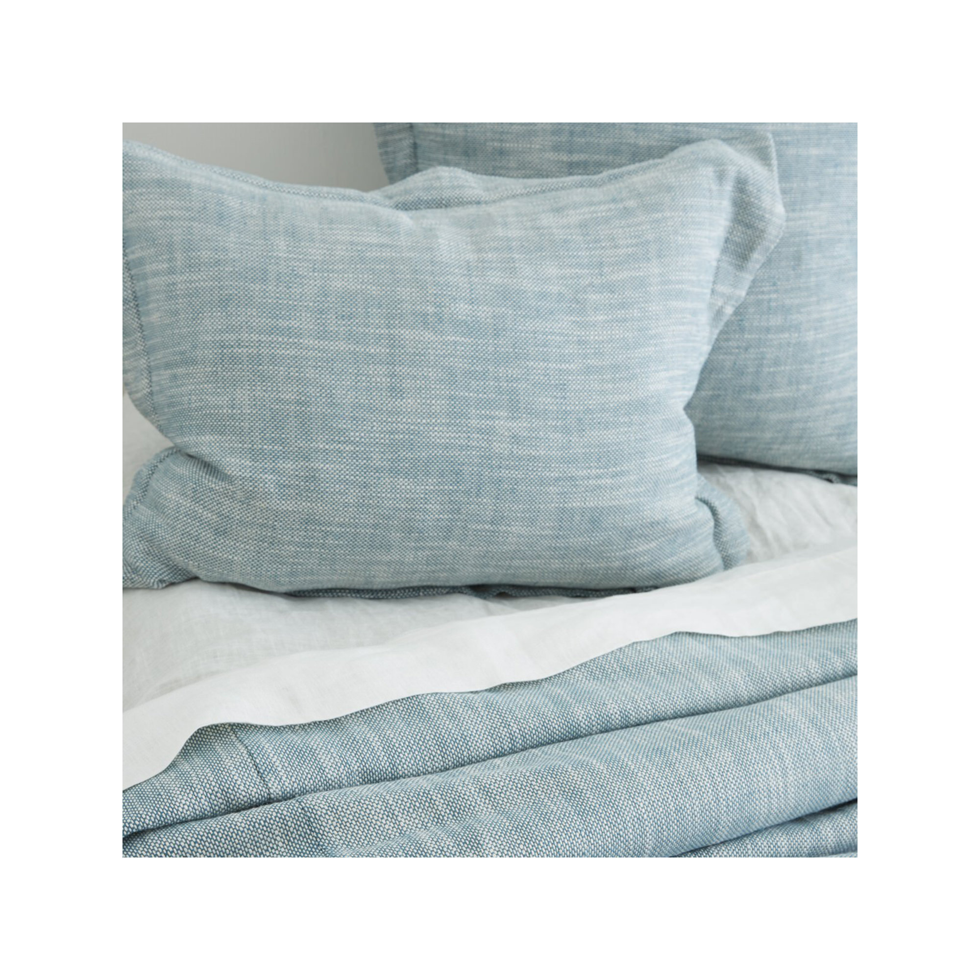 Sensa Linen Blend Sham, Teal, King