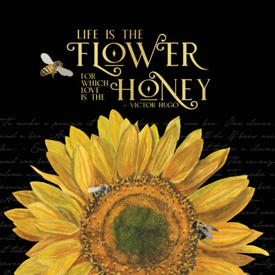 " Honey Bees And Flowers Please On Black II-The Flower " by Tara Reed