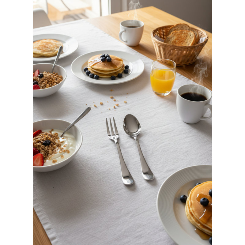 Brescia Serving Set (Fork and Spoon), 10" L x 3.25" W, Unpolished