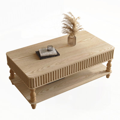 Lift Top Coffee Table with Storage Solid Wood Frame