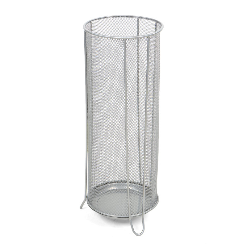 Porte-parasol sur pied en métal maille, Argent