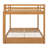 Wooden Queen Size Bunk Bed with Ladder & Guard Rails - Sturdy Pine Frame, Space-Saving Design for Small Rooms, White-1356121396