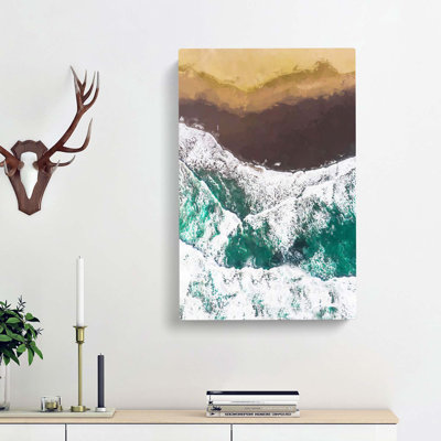 Gold Beach in Abstract - Wrapped Canvas Graphic Art Print