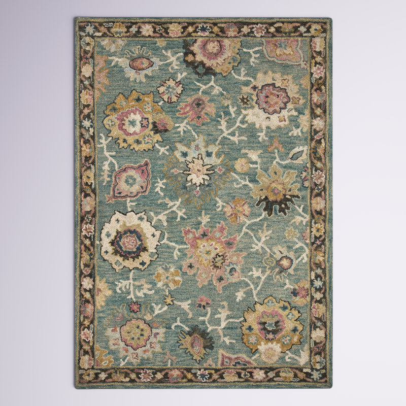 Kraker Wool Oriental Indoor Rug, Rectangle 9'3" x 13'