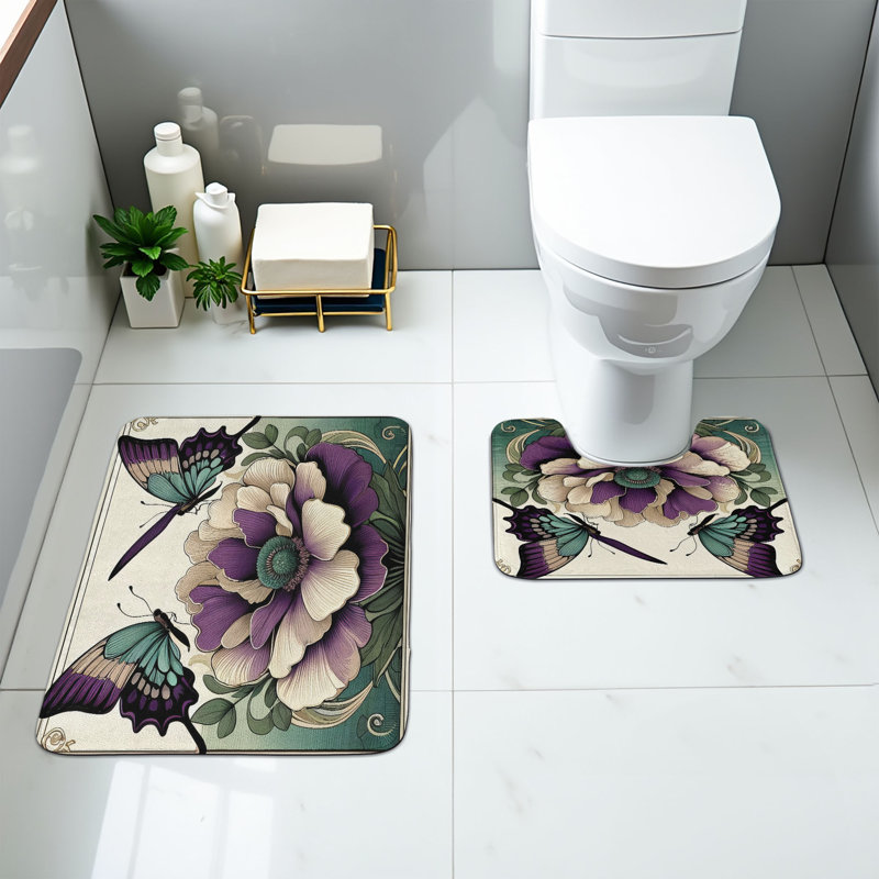  Tapis de salle de bain Moth 2 pièces
