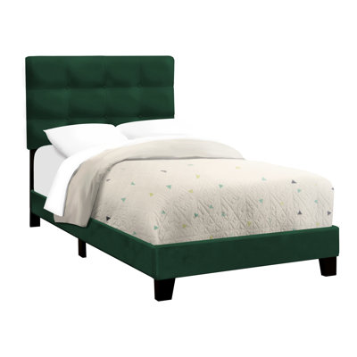Fashionable Twin Size Bed Frame In Velvet For ' Bedroom Furniture Decor
