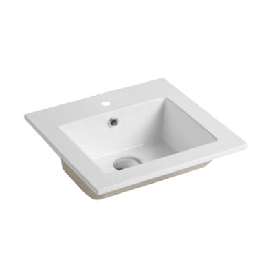 Valley Acrylic Ltd. 16.6'' White Ceramic Rectangular Bathroom Sink with Overflow