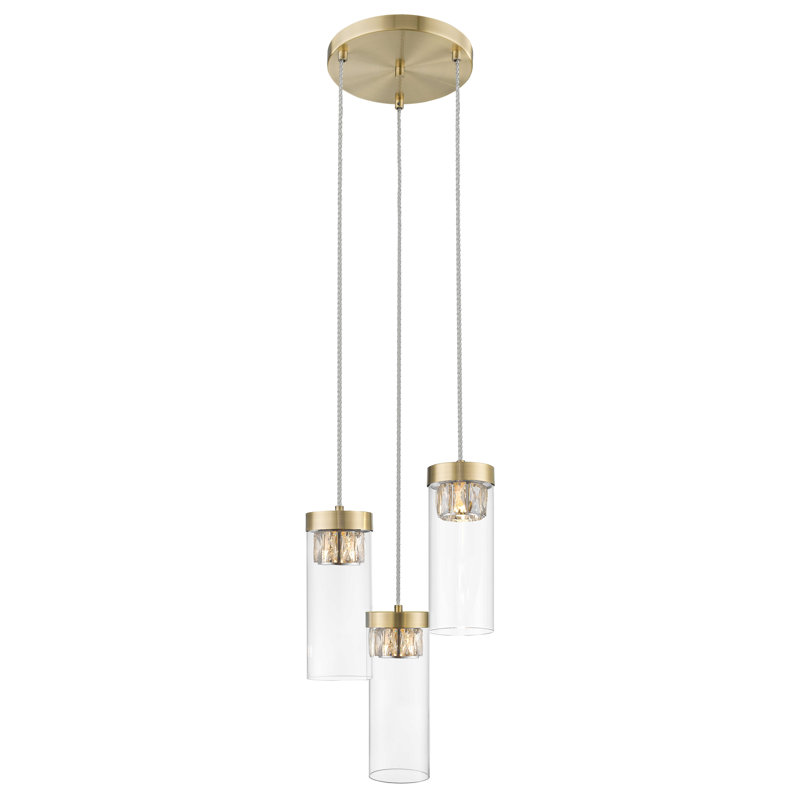 Raunds 3 - Light Cluster Cylinder Pendant, Gold