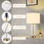 Ensemble de lampes de table en métal et verre 23,25 "Quinita Modern Glam MCM (avec USB) - Funky Modern-169415443