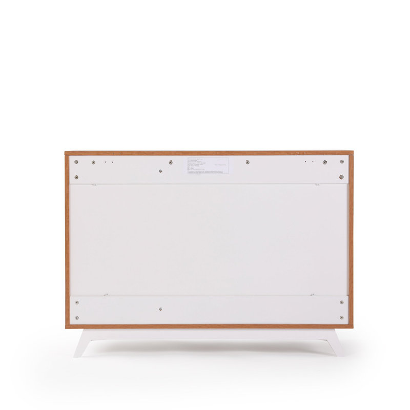 Central Park 3 - Drawer Dresser, White/Red Oak