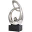 Sculpture abstraite en argent en céramique avec base en bloc Grafateh